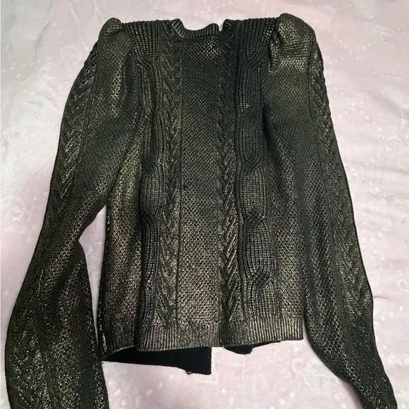 Express Shimmering Gold Knit Cardigan - Picture 5 of 8